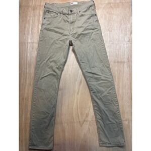 Wrangler Slim Straight Khaki Tan Pants Mens 34x34 Cotton Stretch